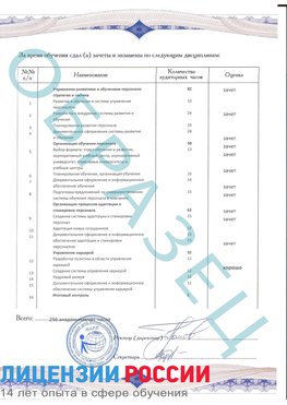Образец приложение к диплому (страница 2) Южно-Сахалинск Профессиональная переподготовка сотрудников 
